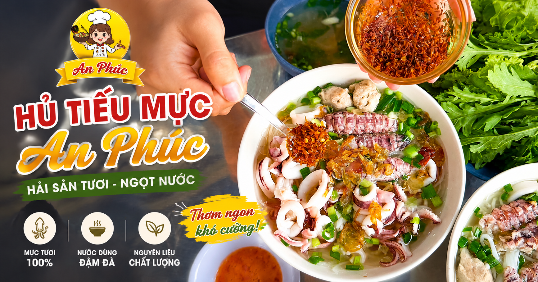Hủ tiếu mực Vũng Tàu tại Hủ Tiếu Mực An Phúc với hải sản tươi ngon